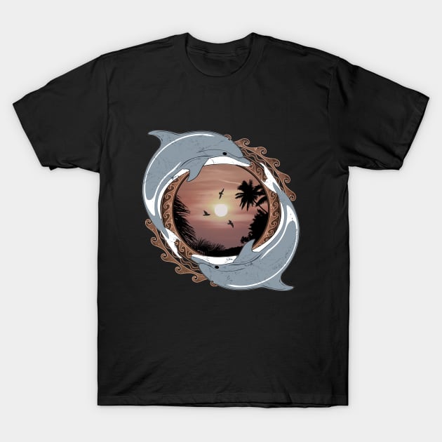 Dolphin Twins T-Shirt by NicGrayTees